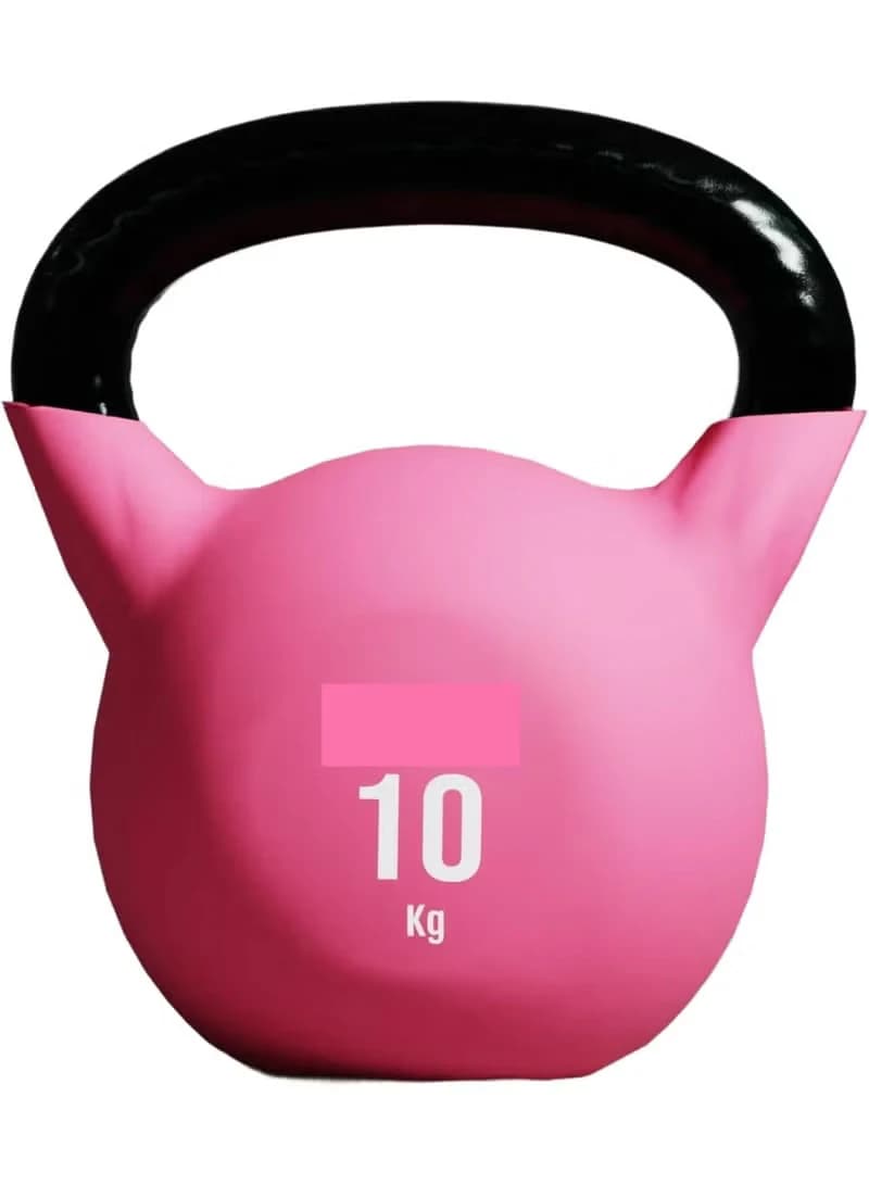 10kg Colorful Kettlebell with Neoprene Handle and Eraser for Home Workouts  Pink