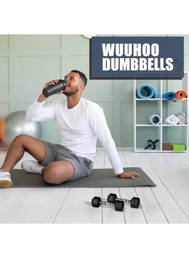 2.5kg Hexagonal Dumbbell - Durable cast iron and rubber dumbbell for home 