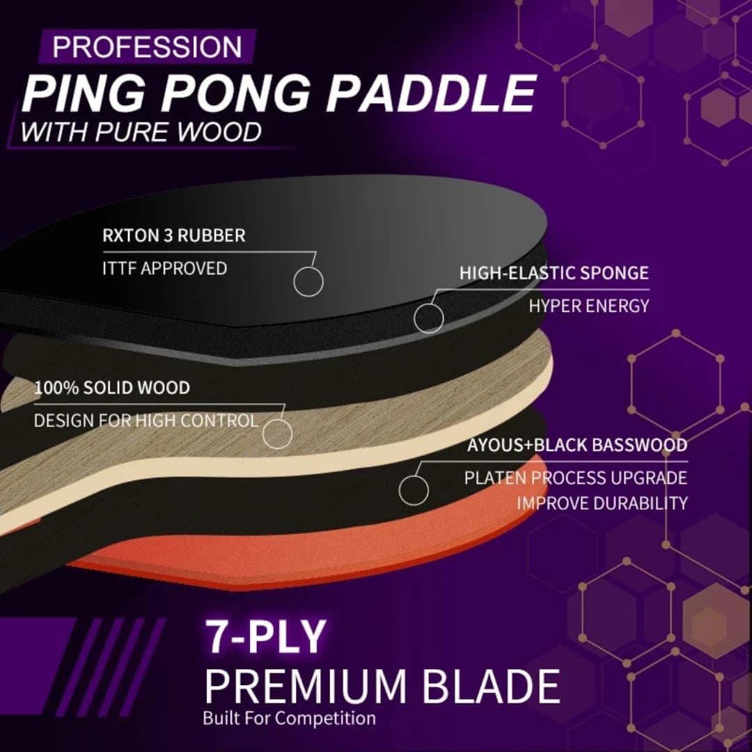 4-star professional table tennis racket - for competition and advanced training