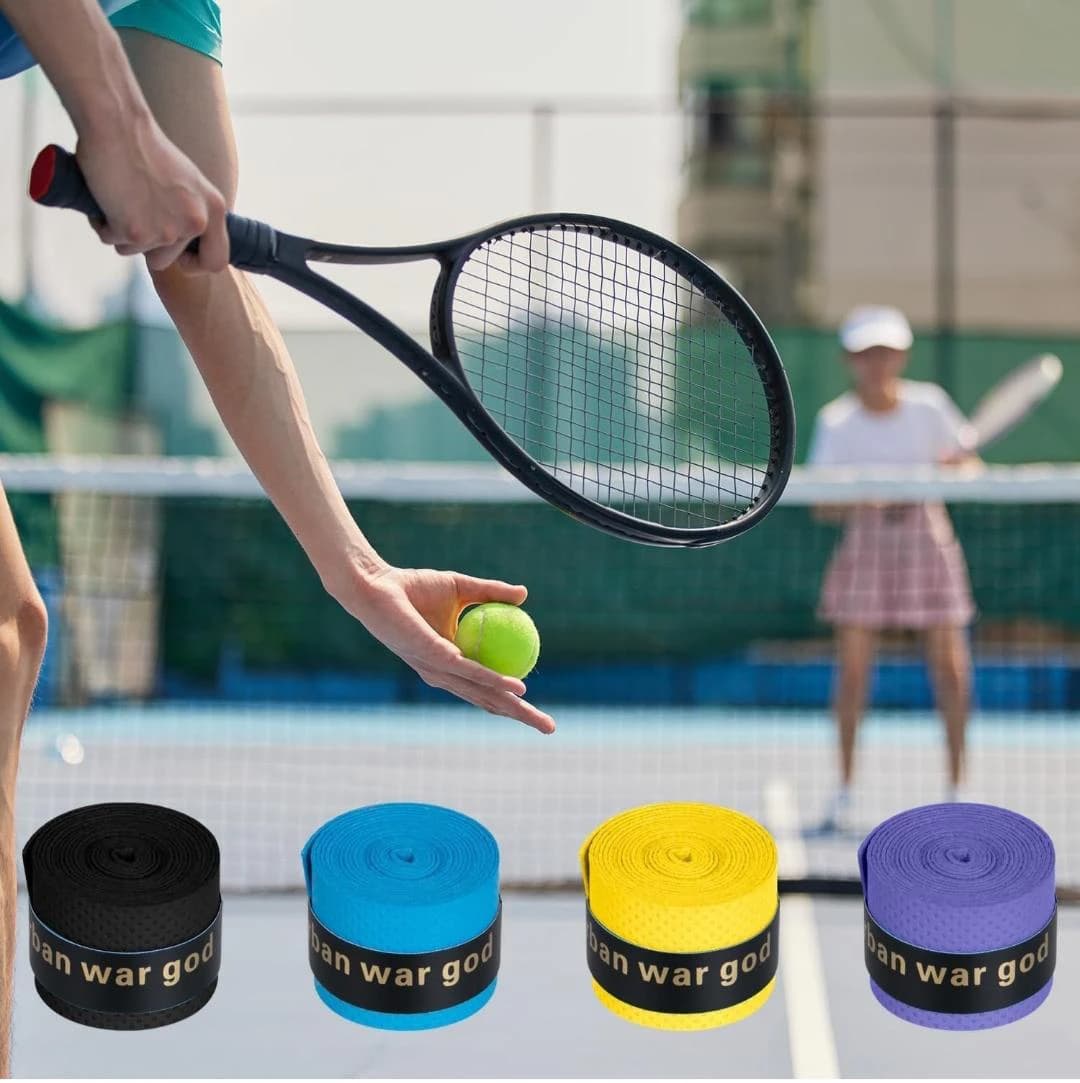 4pcs Turn Grip Anti-Slip Racket Grip Tape for Tennis, Badminton, Squash