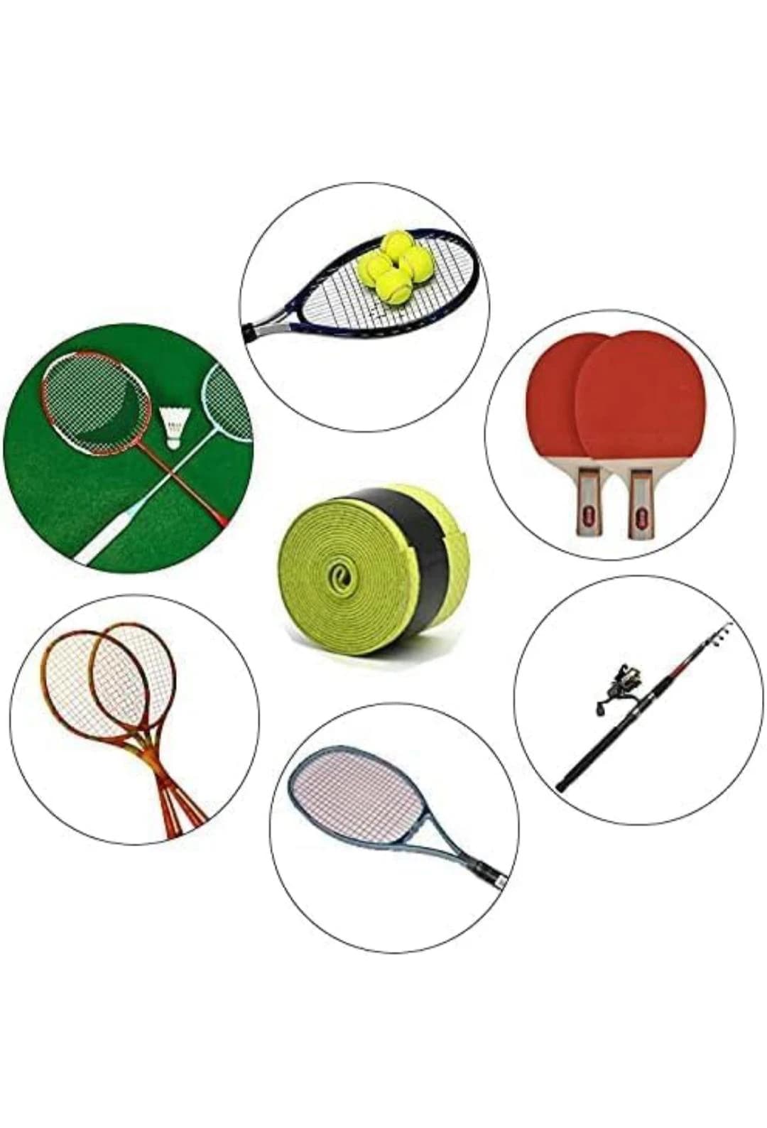 4pcs Turn Grip Anti-Slip Racket Grip Tape for Tennis, Badminton, Squash