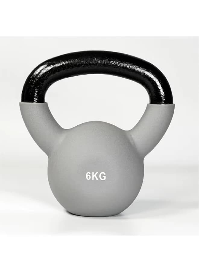 6 kg - Neoprene iron weight with comb, comfortable grip, flat base for strength 