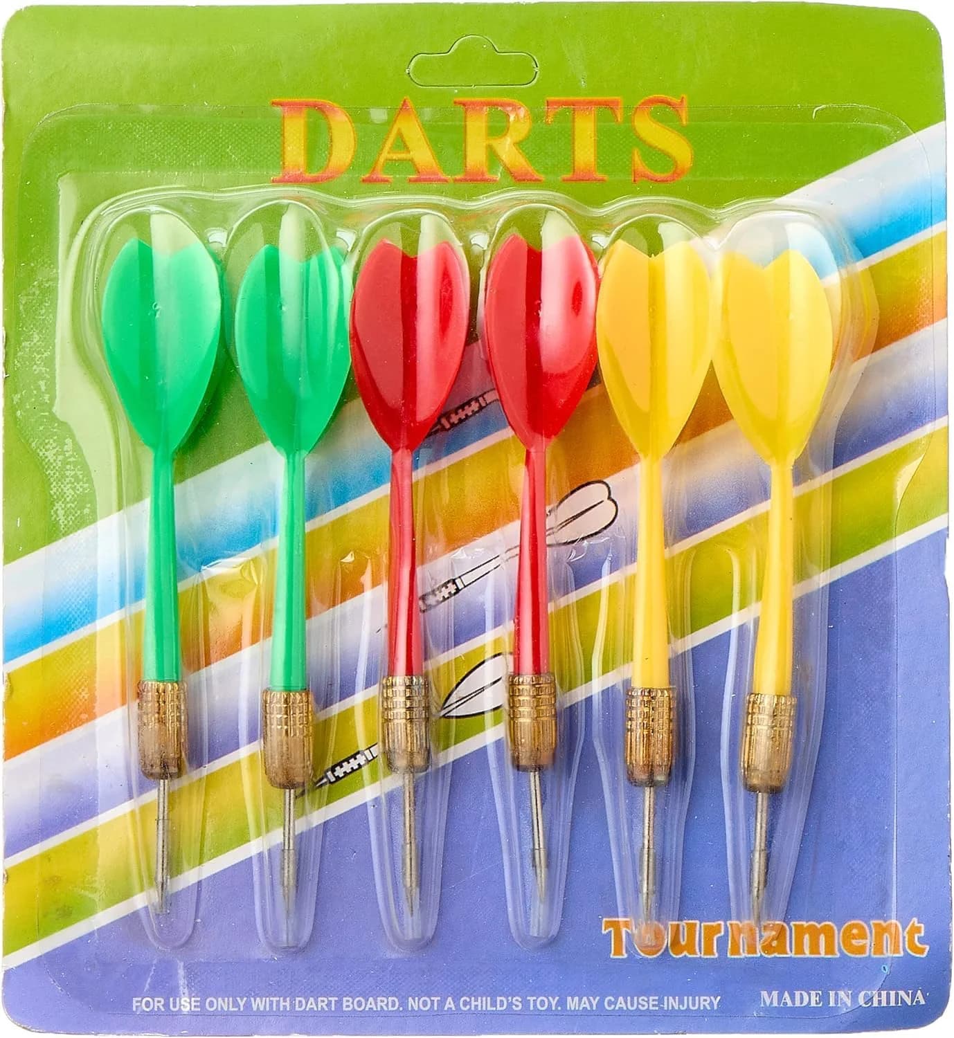 6-piece darts set - multi-colored
