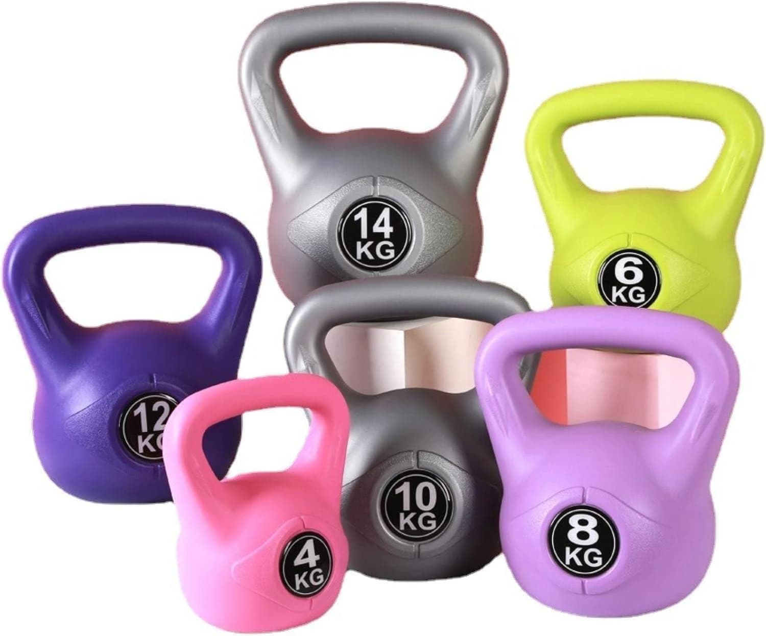 6kg Multicolor Dumbbell Kettlebell Ball with Handle for Strength Training, Gym 