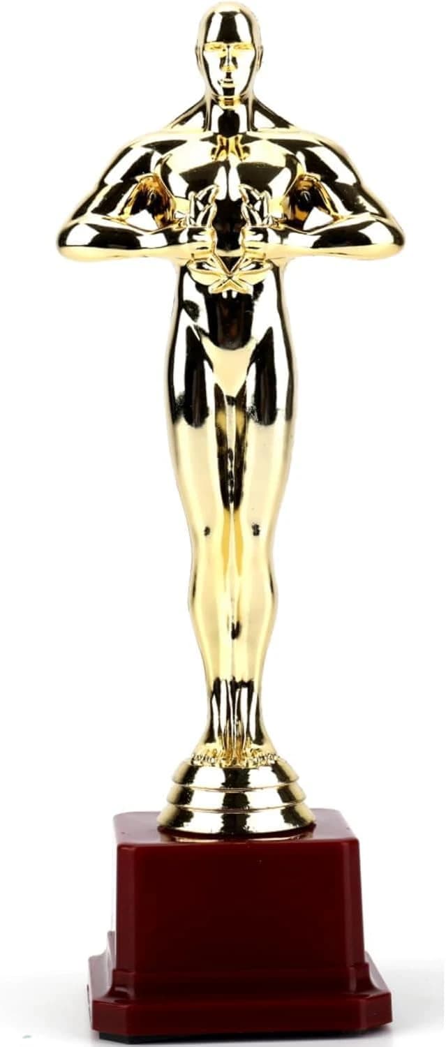 A classic gold award statuette with an elegant design and sturdy base - 24cm - 