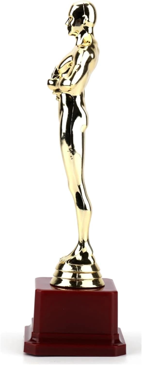 A classic gold award statuette with an elegant design and sturdy base - 24cm - 