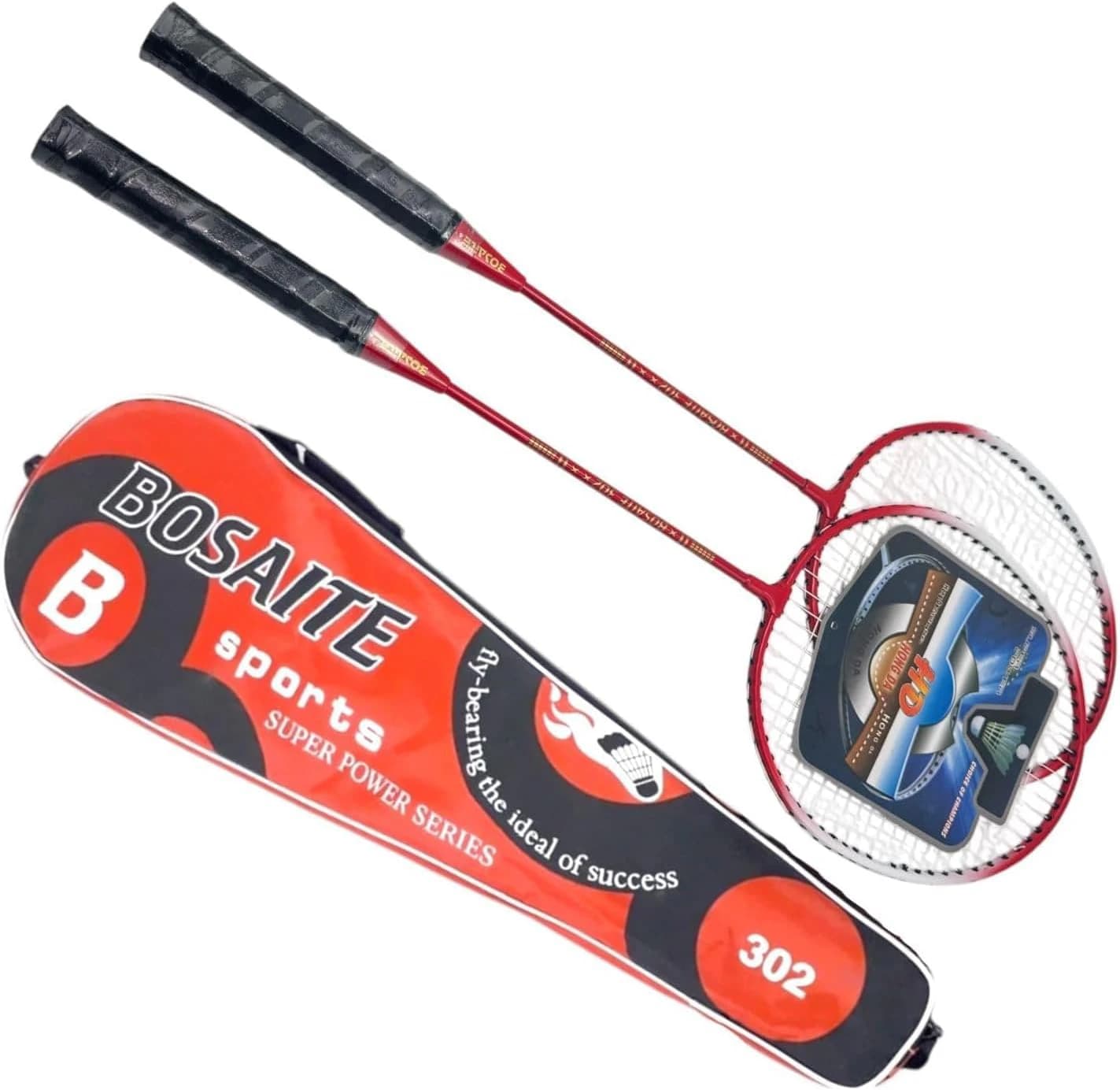 A pair of badminton rackets