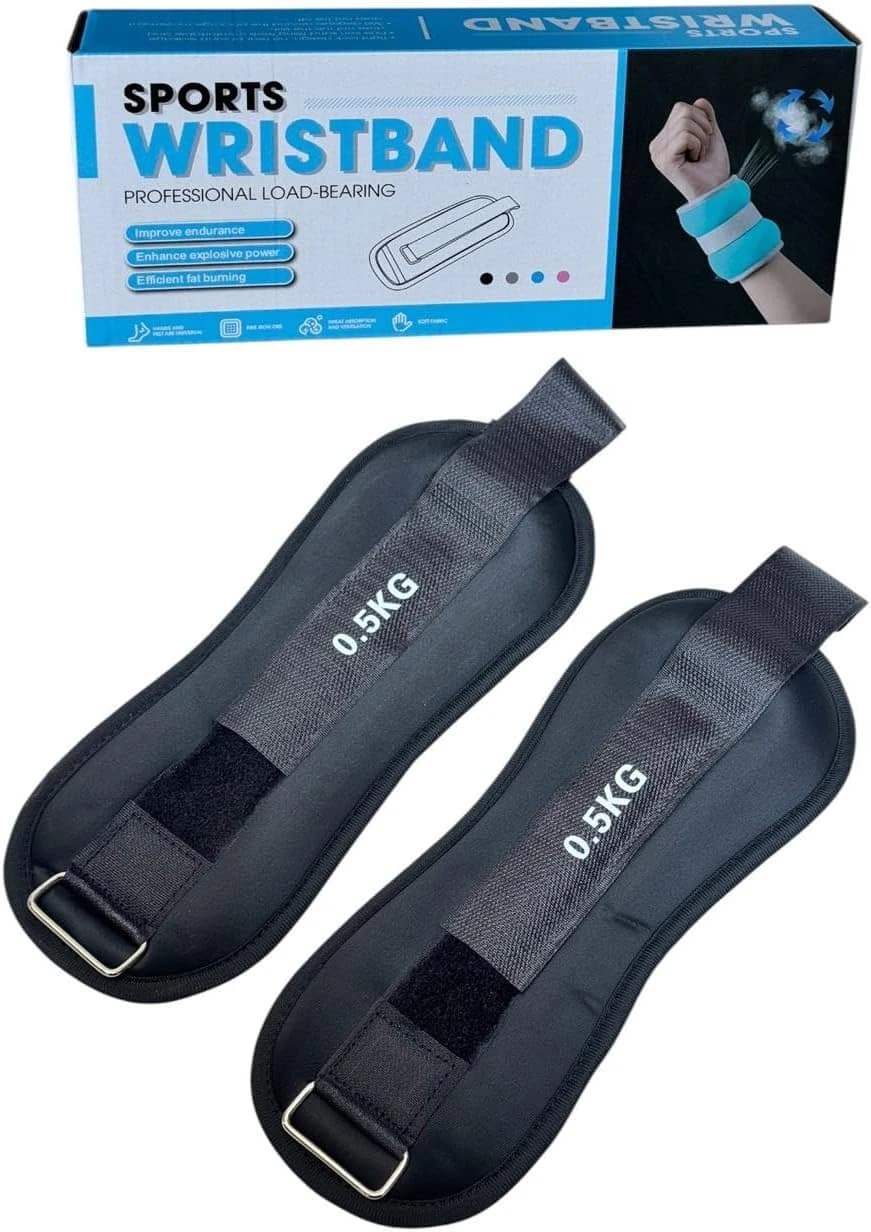 Adjustable 2-piece sports wrist and ankle weights suitable for running, walking,