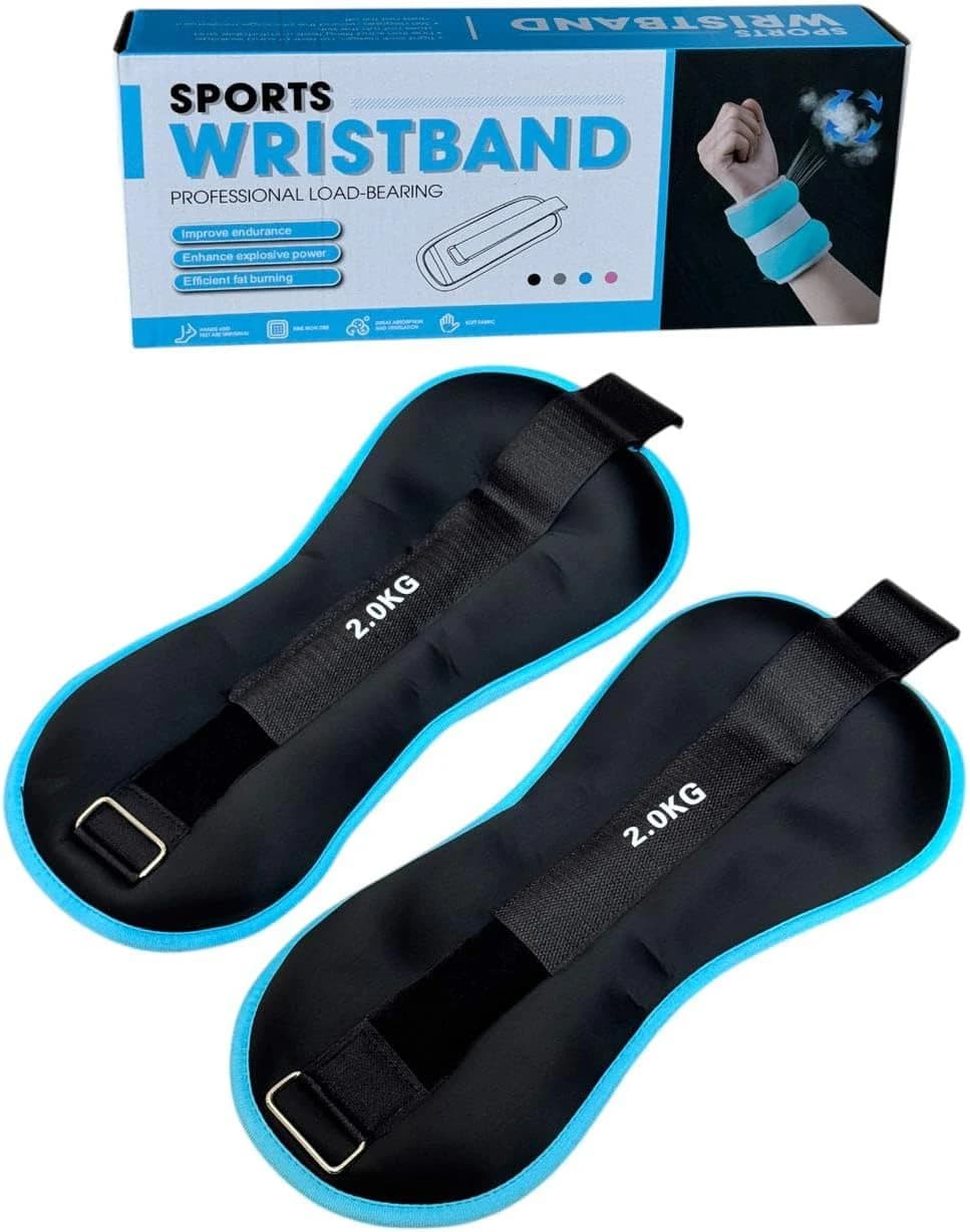 Adjustable 2-piece sports wrist and ankle weights suitable for running, walking,