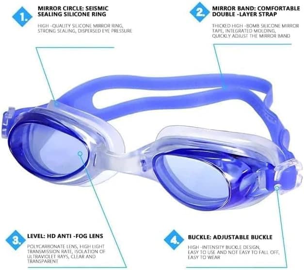 Anti-fog swimming goggles with earplugs