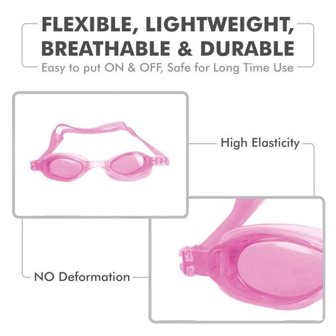 Anti-fog swimming goggles with earplugs, Bambi ( Color may vary )