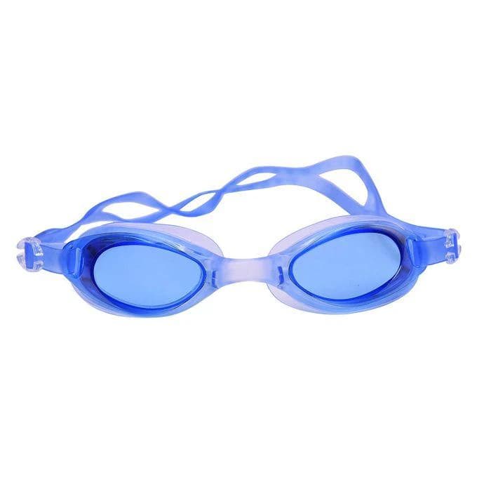 Anti-fog swimming goggles with earplugs, blue ( Color may vary )