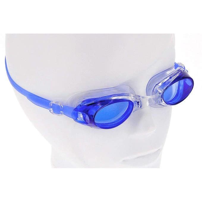 Anti-fog swimming goggles with earplugs, blue ( Color may vary )