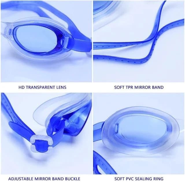 Anti-fog swimming goggles with earplugs, rugged style
