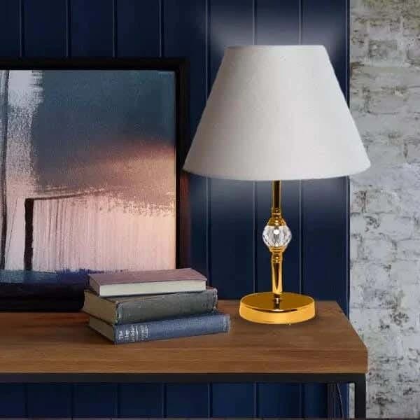 TBS Fabric Modern Table Lamp, 45 ×30 cm - White