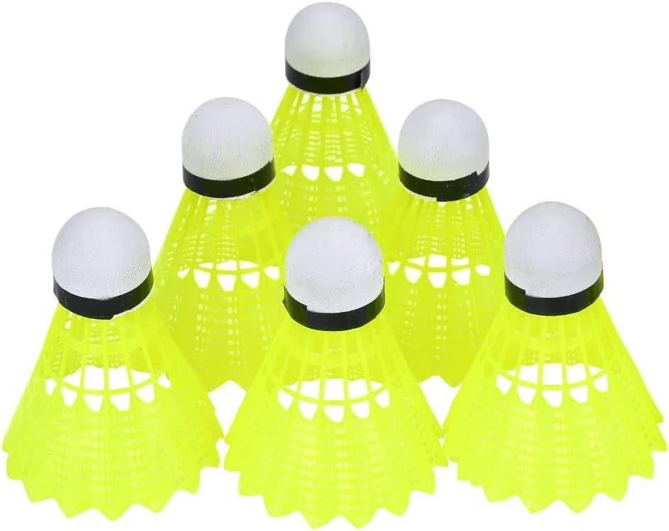 Badminton ball for badminton court, plastic, pack of 6 pieces ( Color may vary )