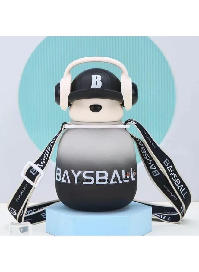 Baseball Bear Water Bottle Kids Headset Holder Kids School Water Bottle 650ml