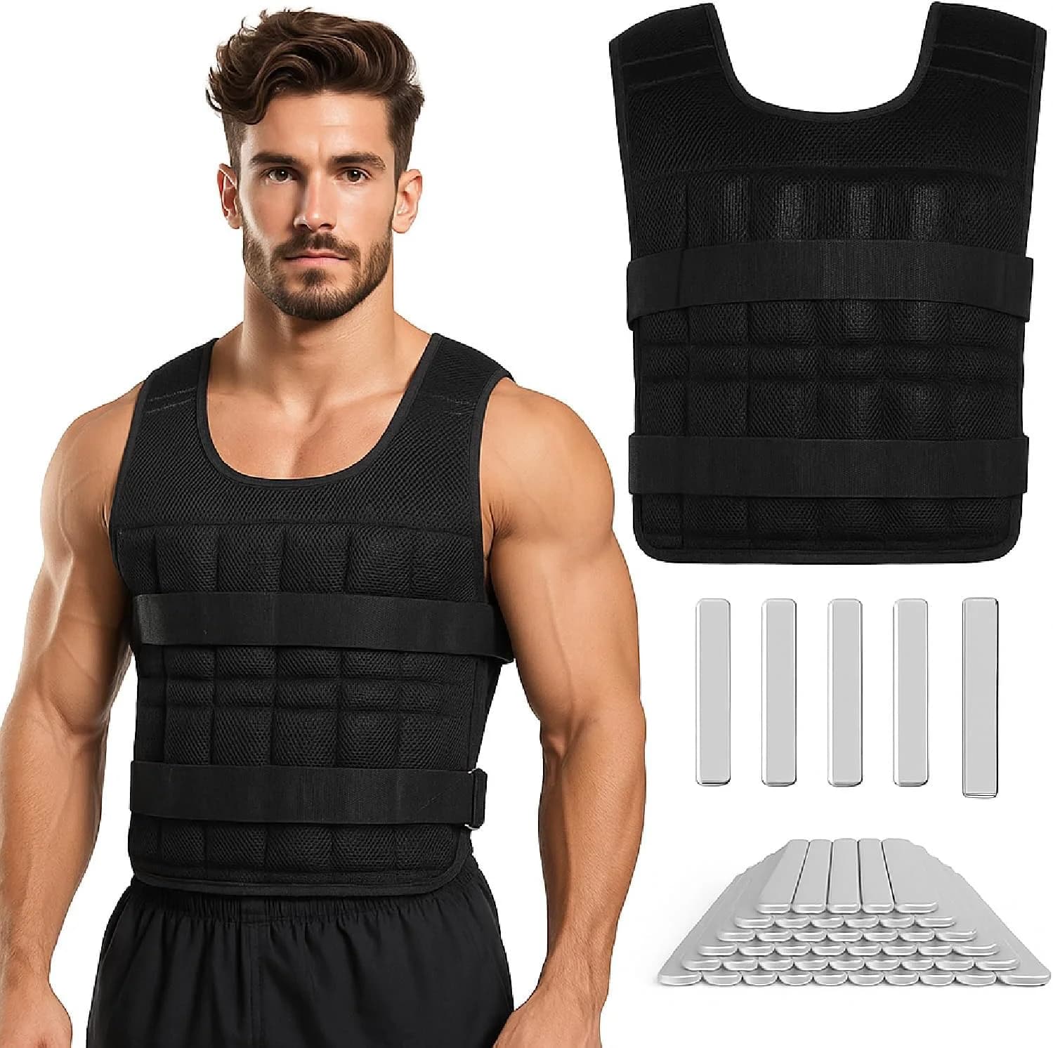 احرق دهون اسرع فيست أوزان رياضي قابل للتعديل Weighted Vest احترافي للتمارين 