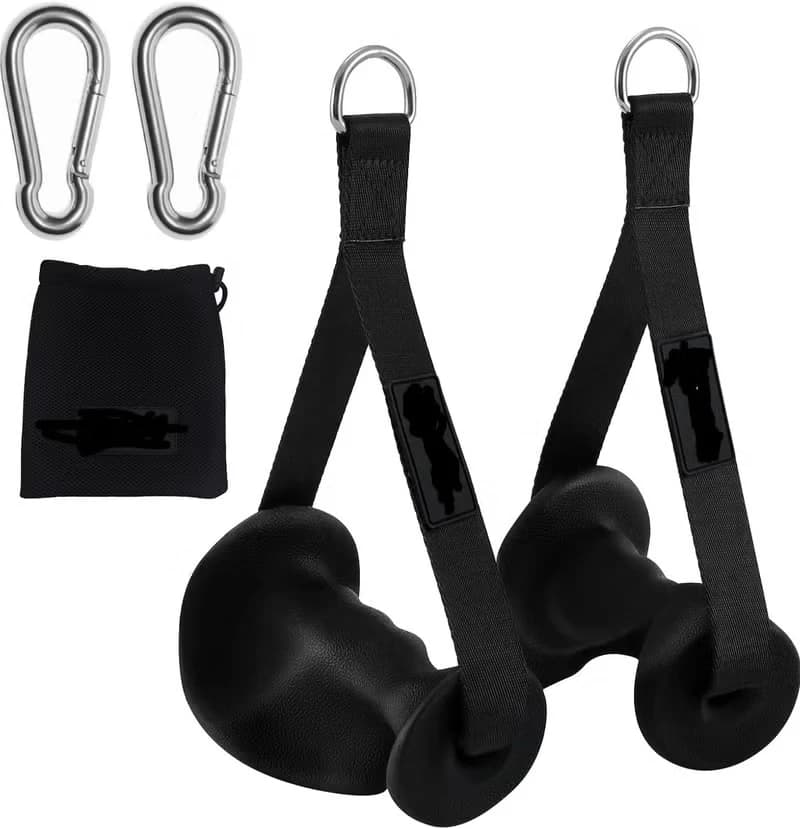 Cable machine handles, exercise handles, two-clamp exercise handles.