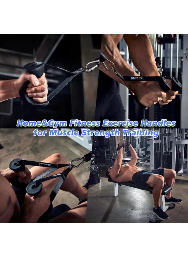 Cable machine handles, exercise handles, two-clamp exercise handles.