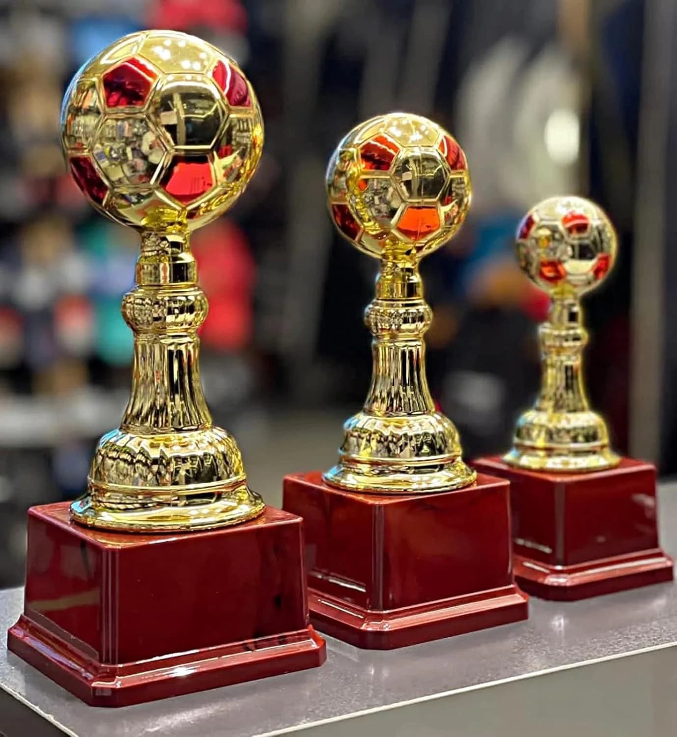 Commemorative Cup - an award and prize for champions and football fans, gold 