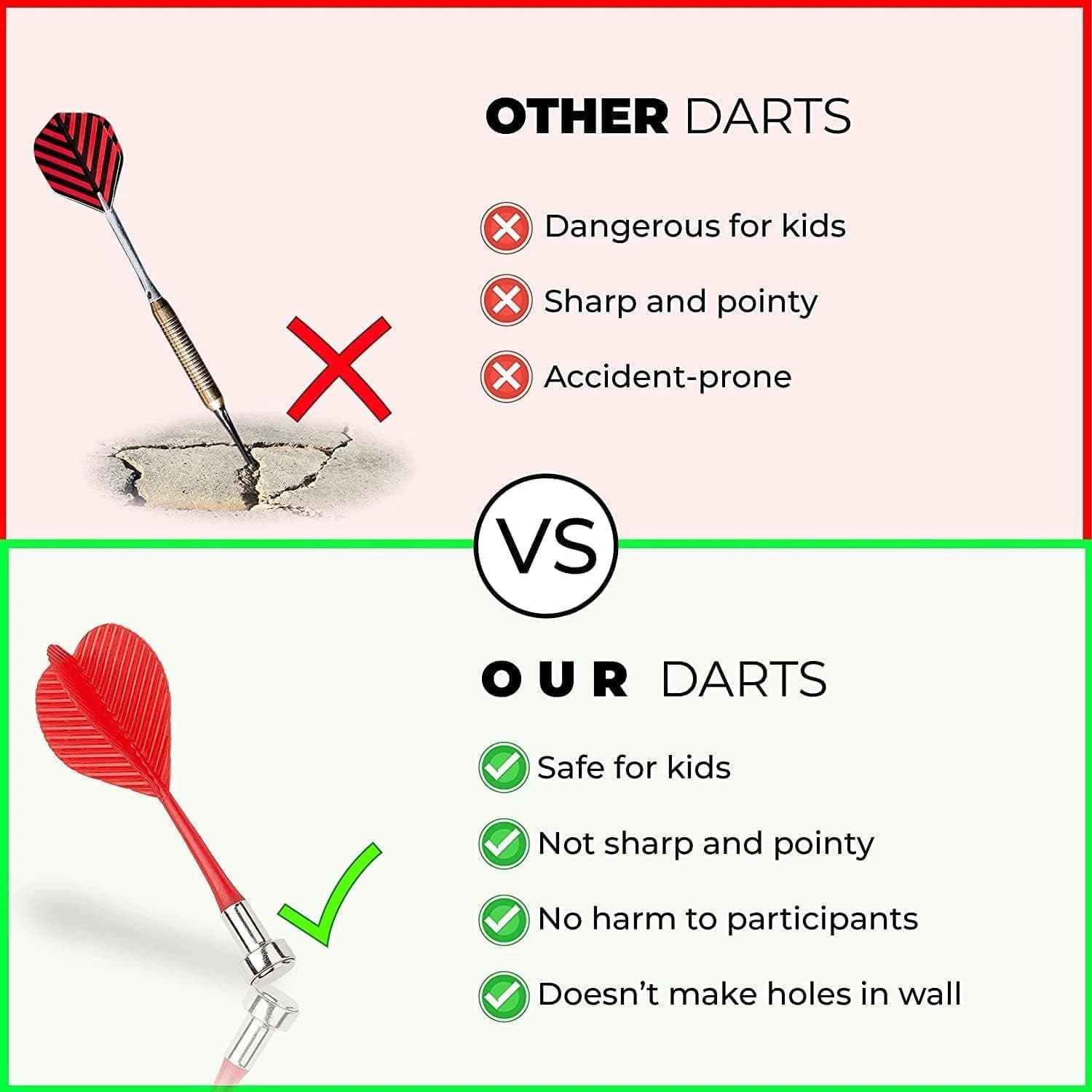 Dart Board for Kids, Double-Sided Dart Board Game Set, Indoor and Outdoor Dart 