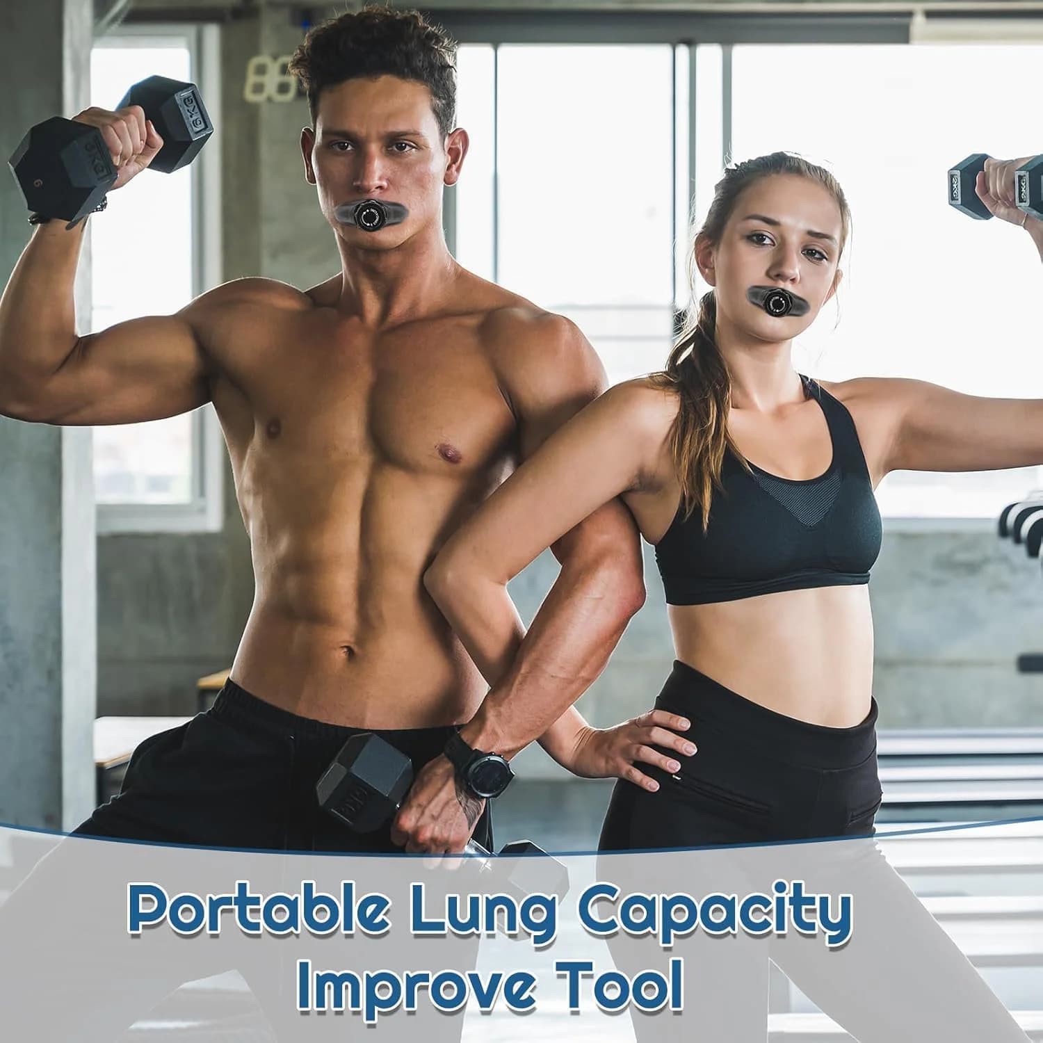 Deep Breathing Exerciser with Adjustable Resistance for Training and Improving 