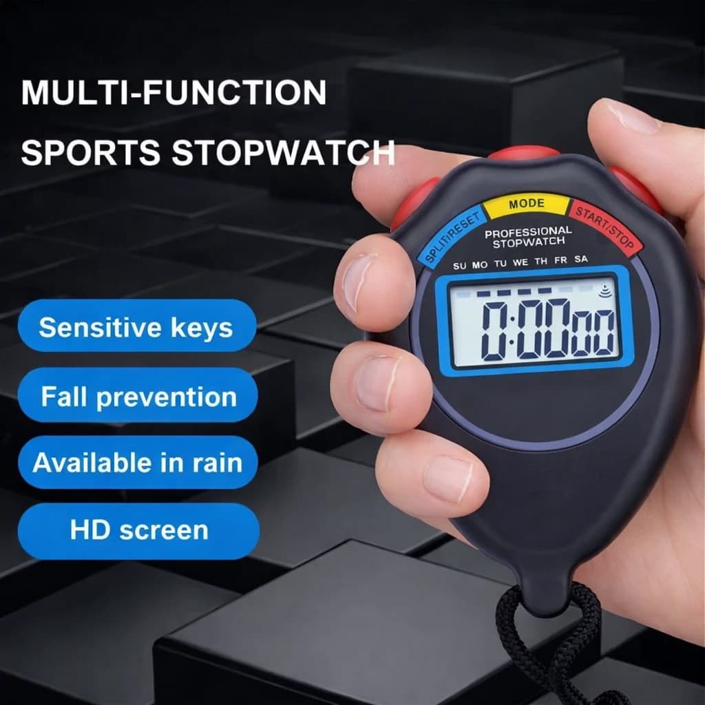 Digital Sports Stopwatch Portable Multifunction Chronograph Sports Timer 