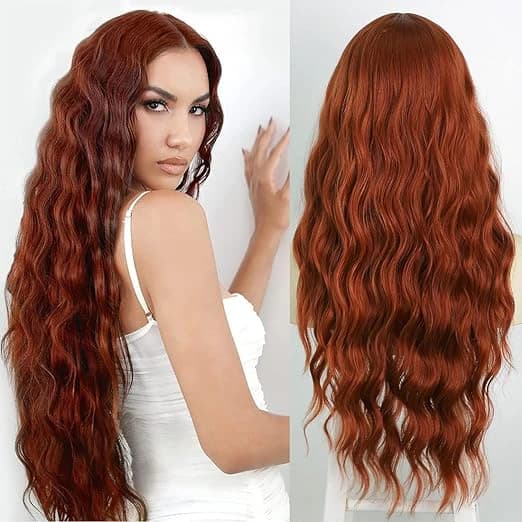 DILLARDS Tantako Wavy Auburn Wig with Lace Front