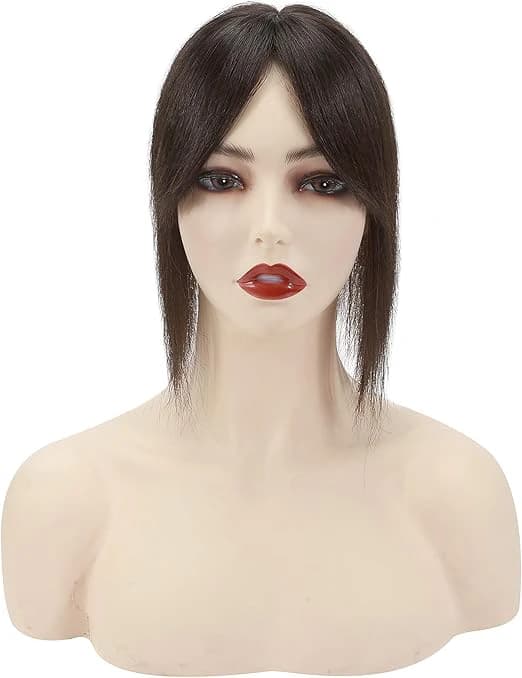 DILLARDS Human Hair Topper with Bangs 16 Inch – Dark Brown #2