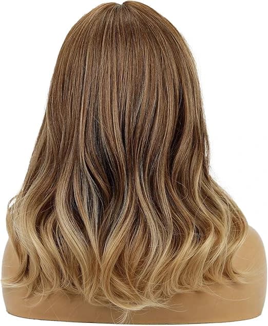 DILLARDS Haircube Long Curly Wig with Bangs – Ombre Brown Blonde