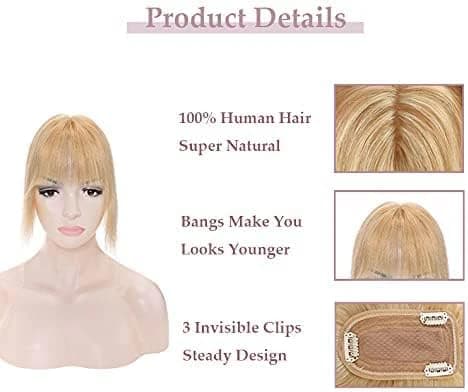 DILLARDS Clip-In Human Hair Topper with Bangs – 10 Inch