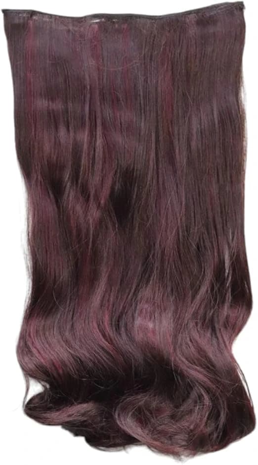 Clip-In Wavy Hair Extension – Burgundy Wine Red 24"