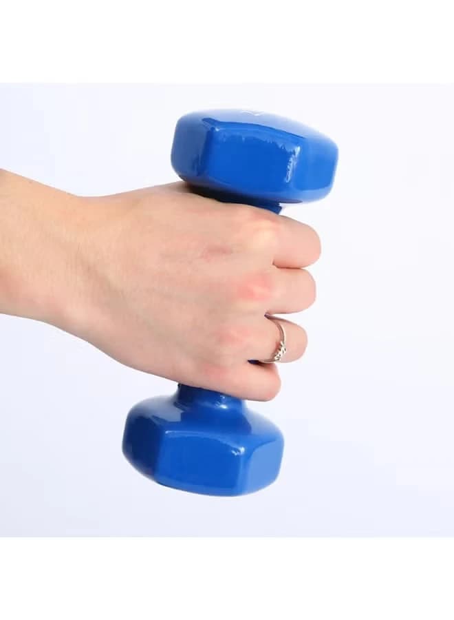Double vinyl hexagonal dumbbell for fitness training 2kg