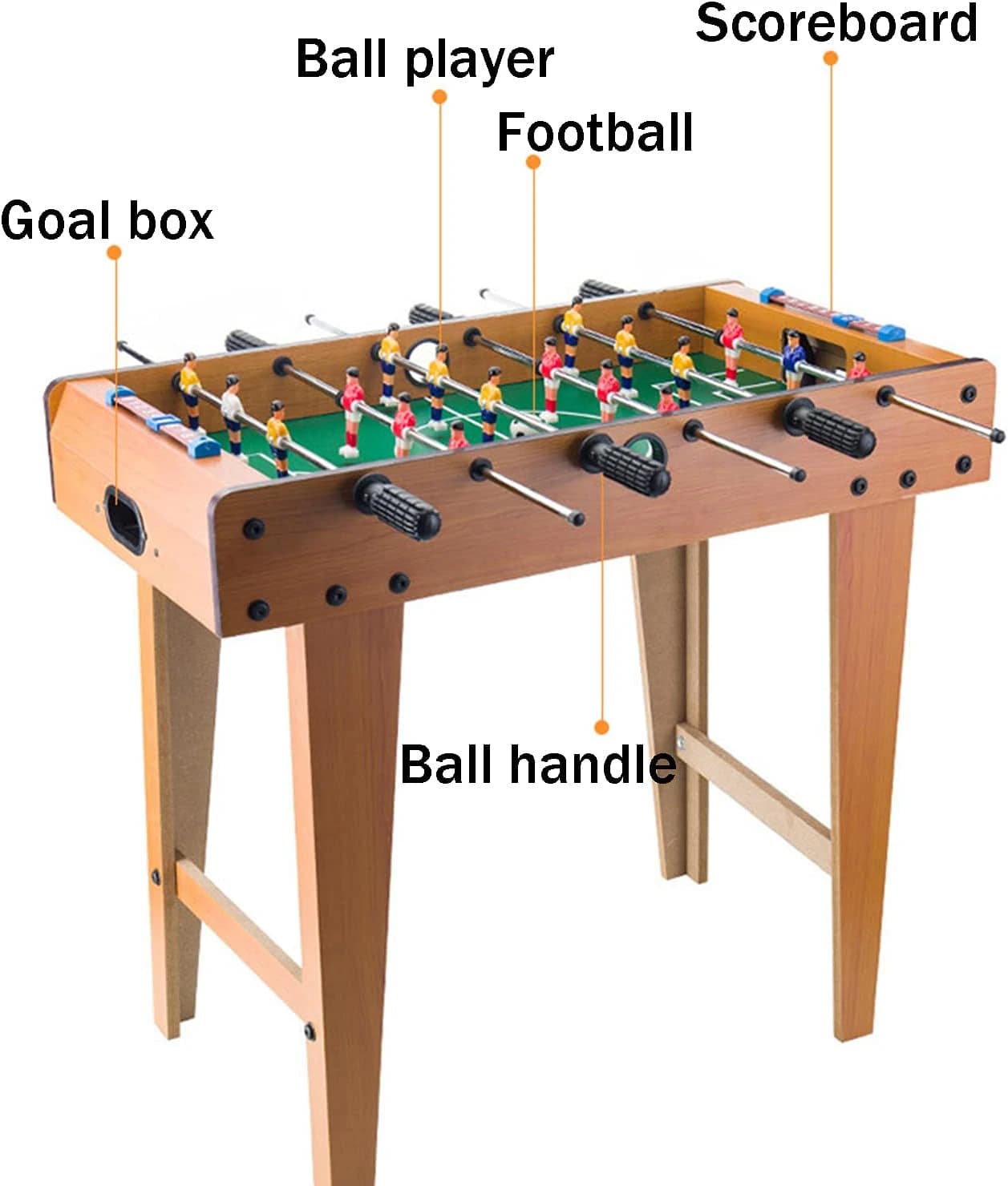 Easy-to-assemble multiplayer table football game, perfect for parties, kids