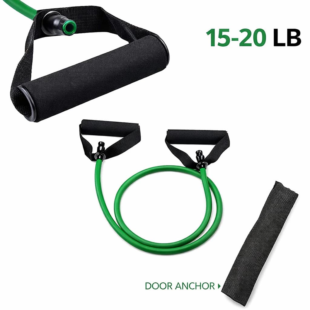 Fitness Exercise Resistance Band with Door Anchor 15-20lbs - Green