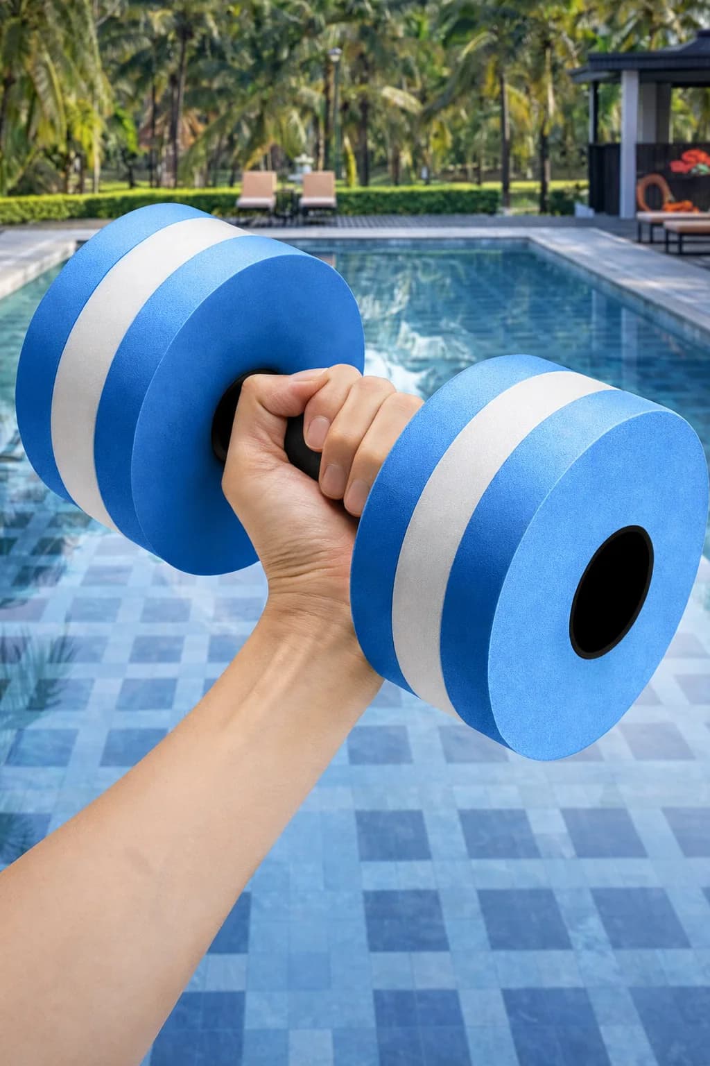 Foam Dumbbell Water Weights Swimming Exercise Fitness Tool (1 Piece - Multicolor