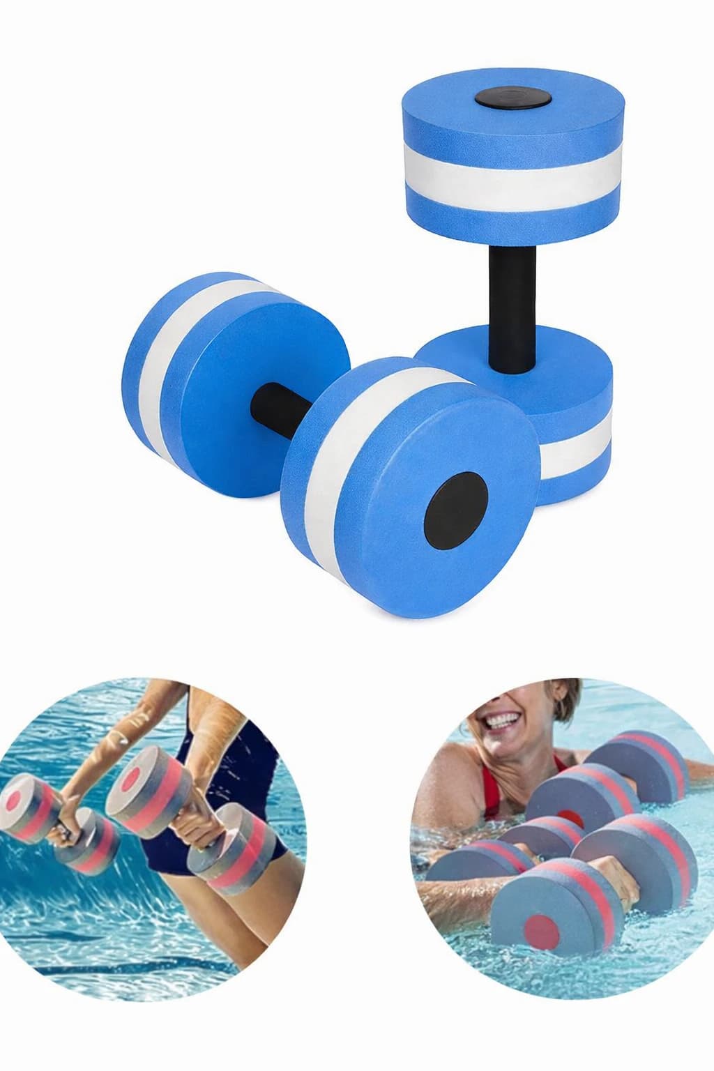 Foam Dumbbell Water Weights Swimming Exercise Fitness Tool (1 Piece - Multicolor