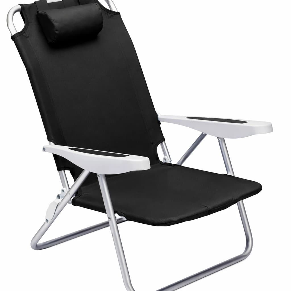 Foldable 5 Position Picnic & Lounge Chair with Comfortable Head Cushion