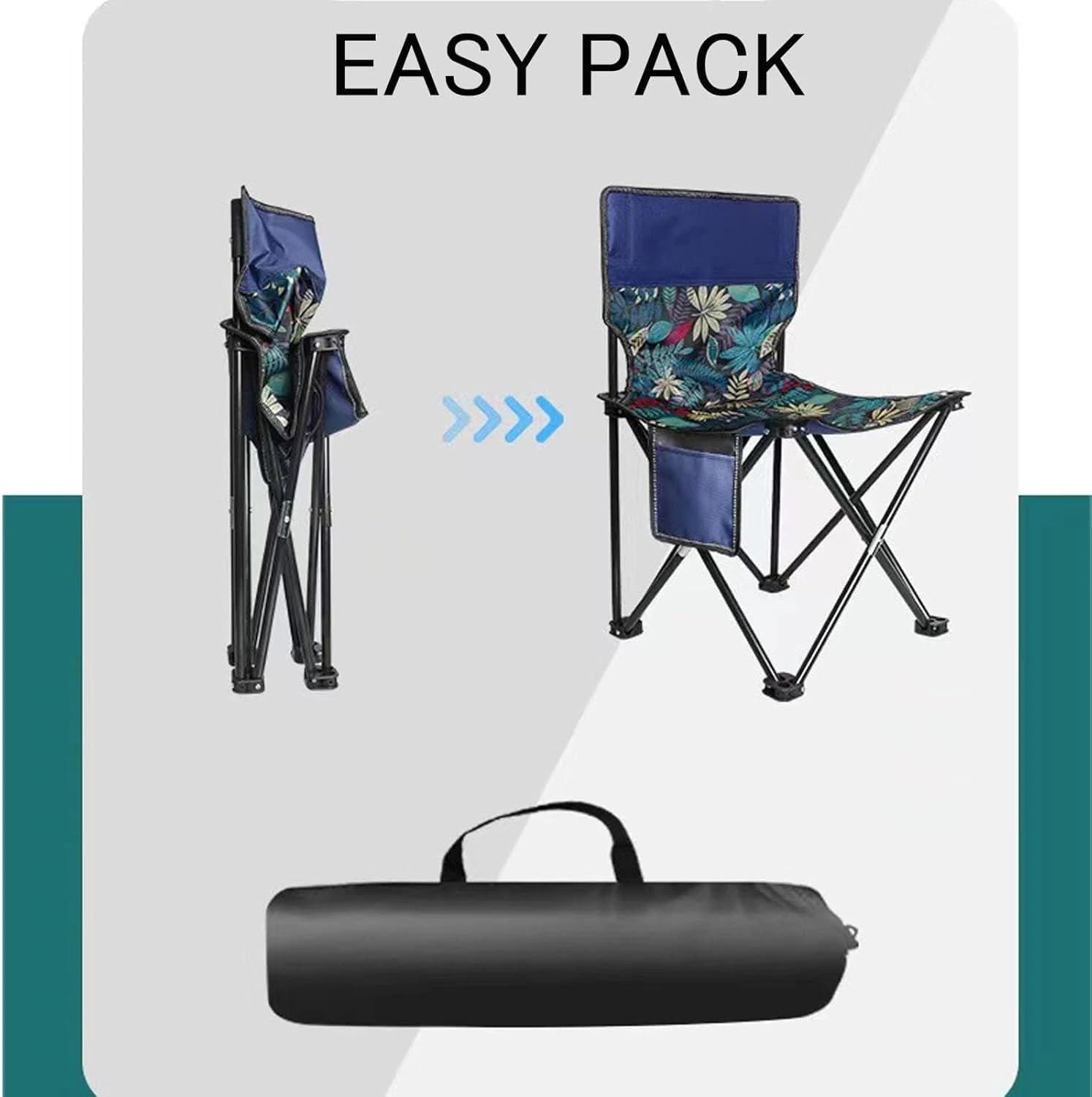 Folding Camping Chairs with Back Support, Convenient for Travel, Fishing, Hiking