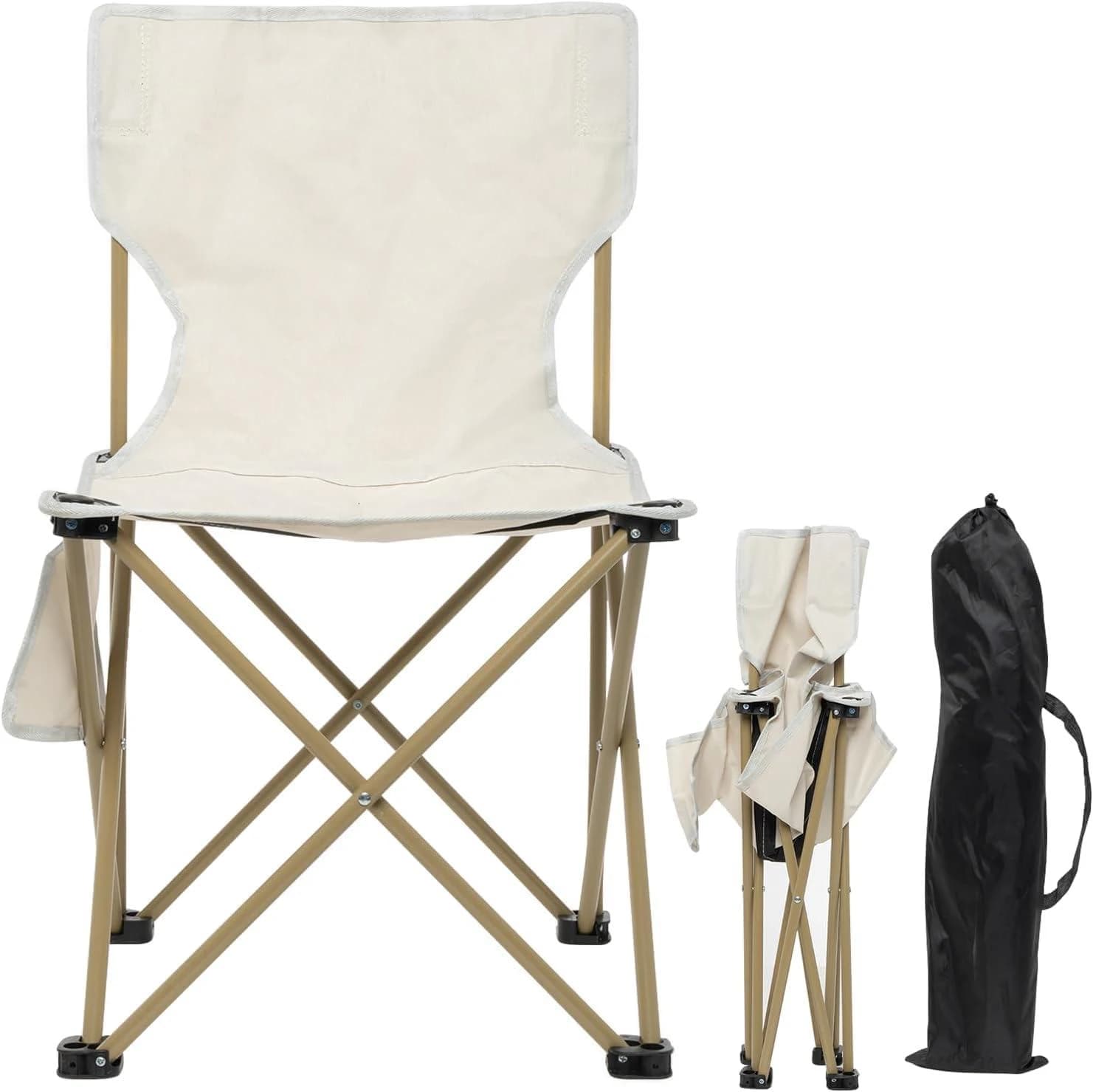 Folding Camping Chairs with Back Support, Convenient for Travel, Fishing, Hiking
