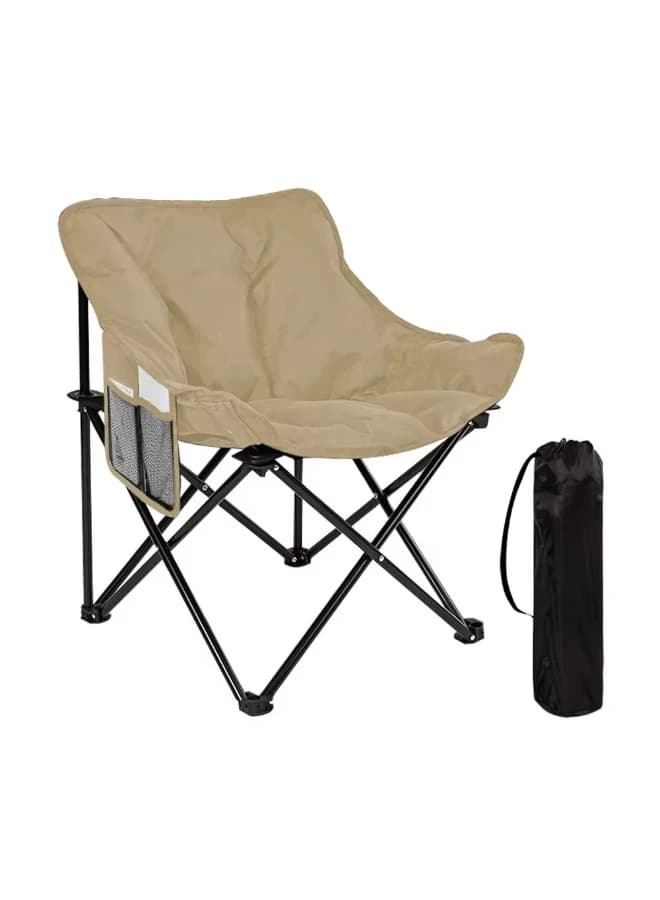 Folding Padded Camping Chair with Carry Bag and Side Pocket - Comfortable Picnic