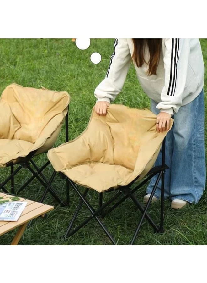 Folding Padded Camping Chair with Carry Bag and Side Pocket - Comfortable Picnic
