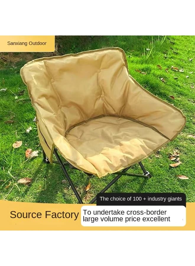 Folding Padded Camping Chair with Carry Bag and Side Pocket - Comfortable Picnic
