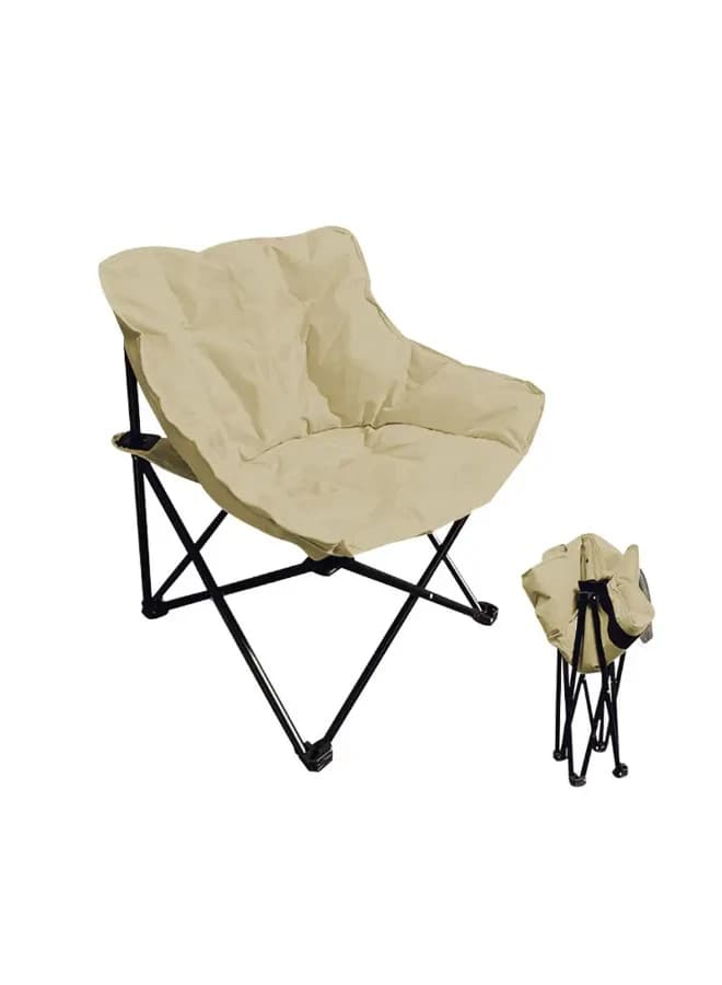 Folding Padded Camping Chair with Carry Bag and Side Pocket - Comfortable Picnic