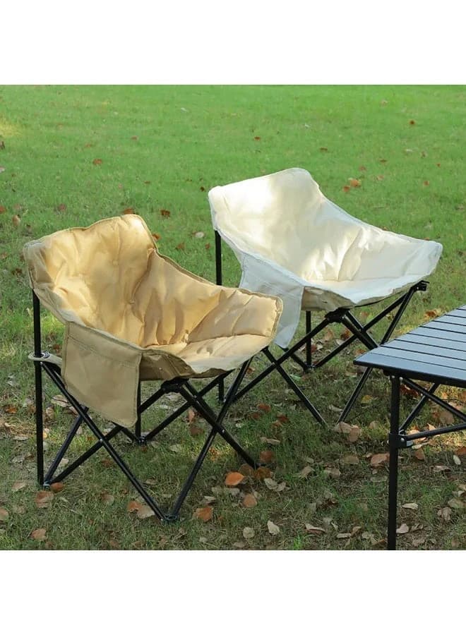 Folding Padded Camping Chair with Carry Bag and Side Pocket - Comfortable Picnic