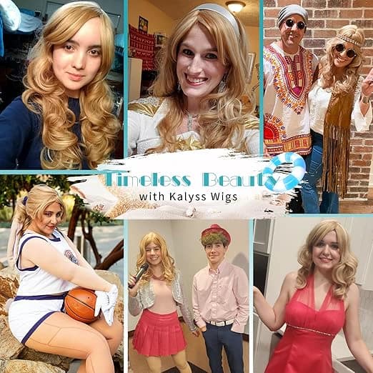 DILLARDS Kalyss Long Curly Wig – Blonde with Highlights 20 Inch