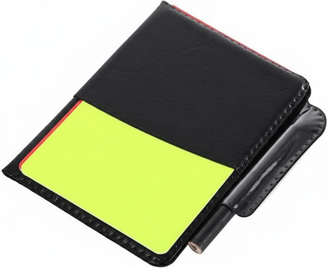 Football Referee Set, Red and Yellow Cards with Case, Notebook, Pencil