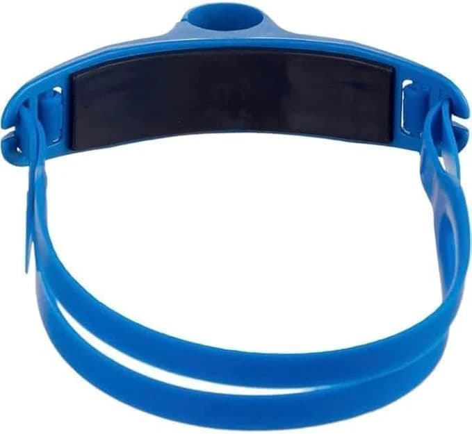 Frontal swimming snorkel, with a silicone mouthpiece