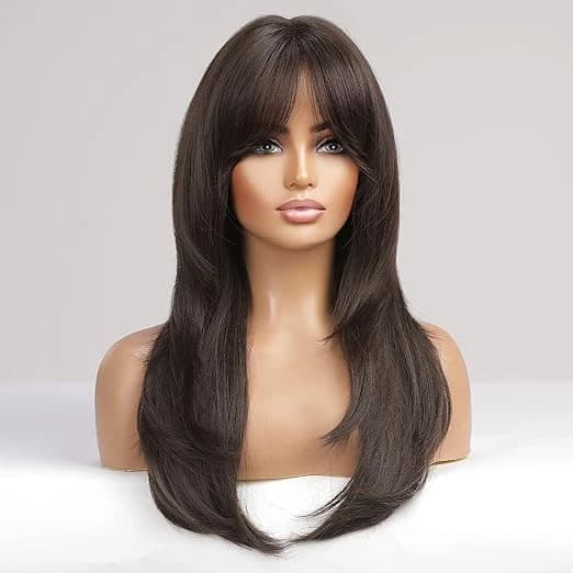 DILLARDS Long Curly Wig – Chocolate Brown